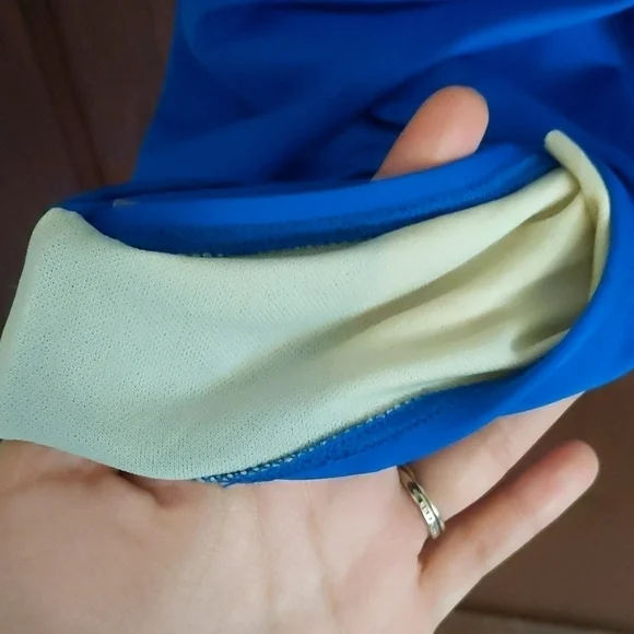 Roxanne Blue Cinch Waist Middle One Piece Swimsuit Size 10/ 34D - Picture 6 of 12